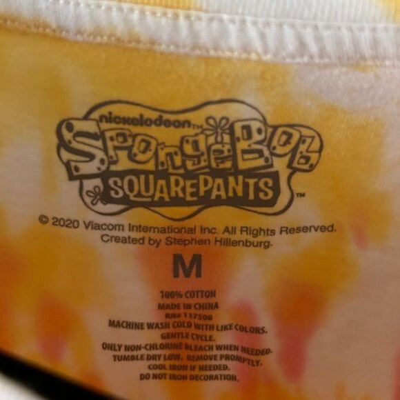 SpongeBob SquarePants Tie Dye Cropped T-Shirt Sz Medium - Picture 5 of 12